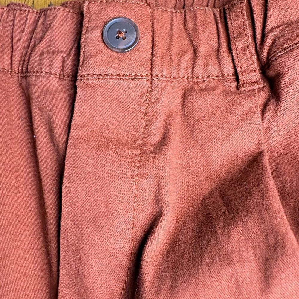 Hanna Andersson Girls Pants Size 12 Rust Orange Straight Leg Pull On Cotton - Picture 2 of 7